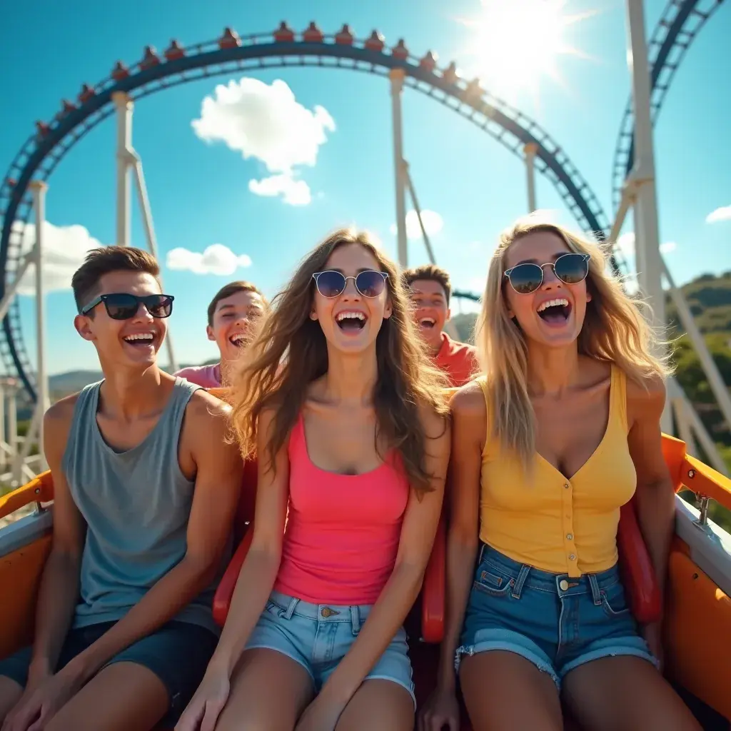 Семейный отдых на фоне захватывающего шоу в парке